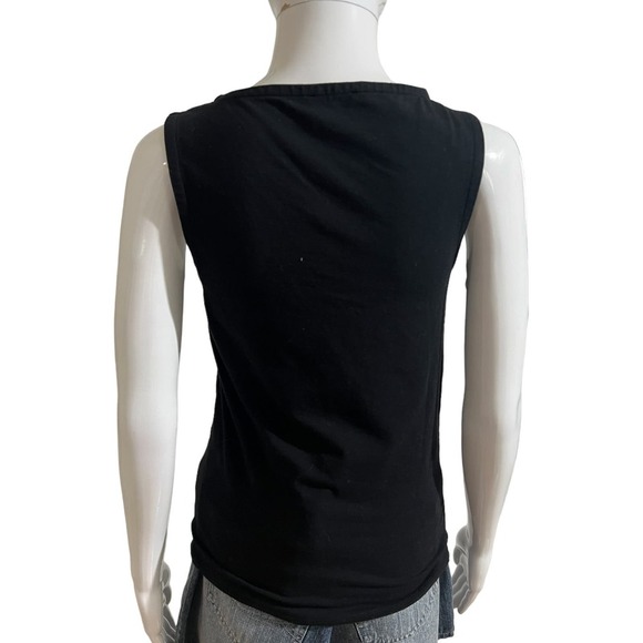 Kate Spade Size S Top Black bow front sleeves keyhole top cotton blend - Picture 12 of 12